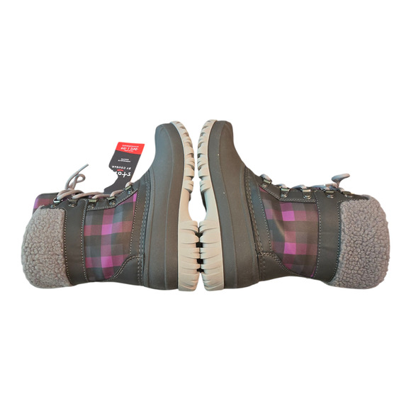 Cougar Carlisle Storm Boots Womens 8W Purple Plaid Waterproof High Activity Cozy - Picture 10 of 14